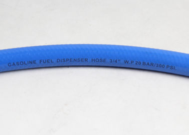 Blue Flexible Fuel Hose 30 Bar Single Wire For Gas Station , ID 3 / 4 Inch
