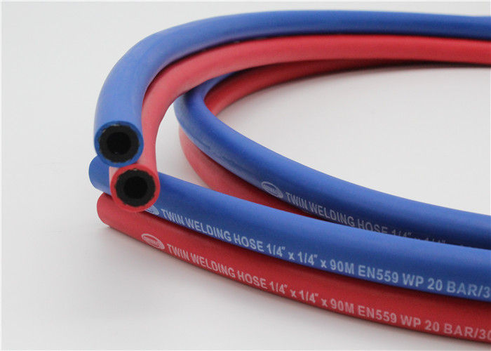1 / 4 Inch Twin Welding Hose , 300 Psi Gas Welding Hose Red &amp; Blue