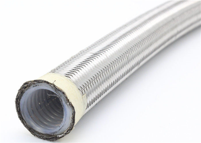 CLWB Convoluted Ptfe Stainless Steel Braided Hose , SAE 100R14 Teflon Hose