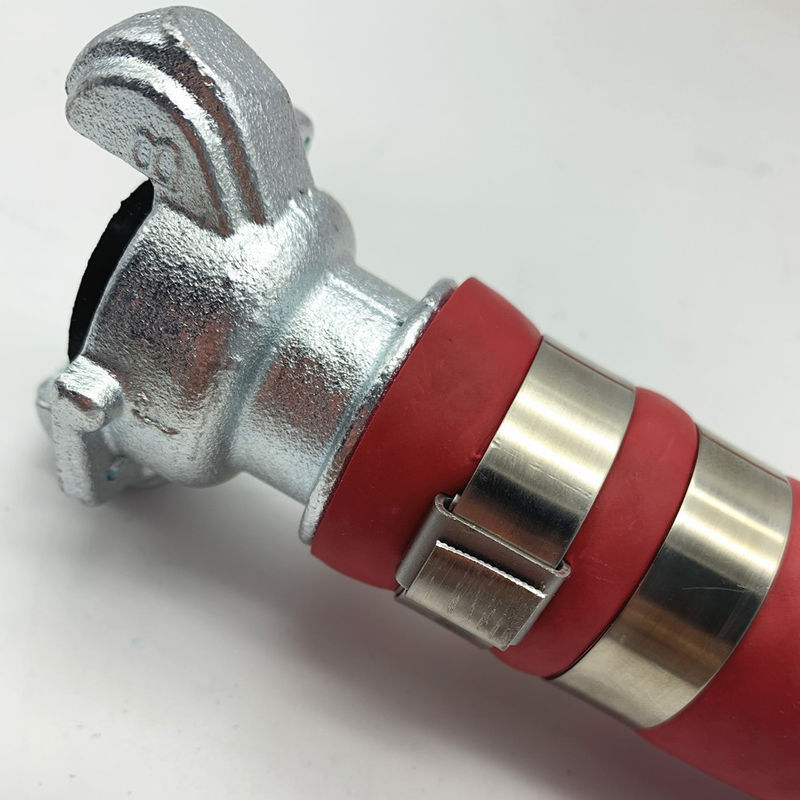 Double Banded Red Rubber Jackhammer Air Hose With America Claw Couplings