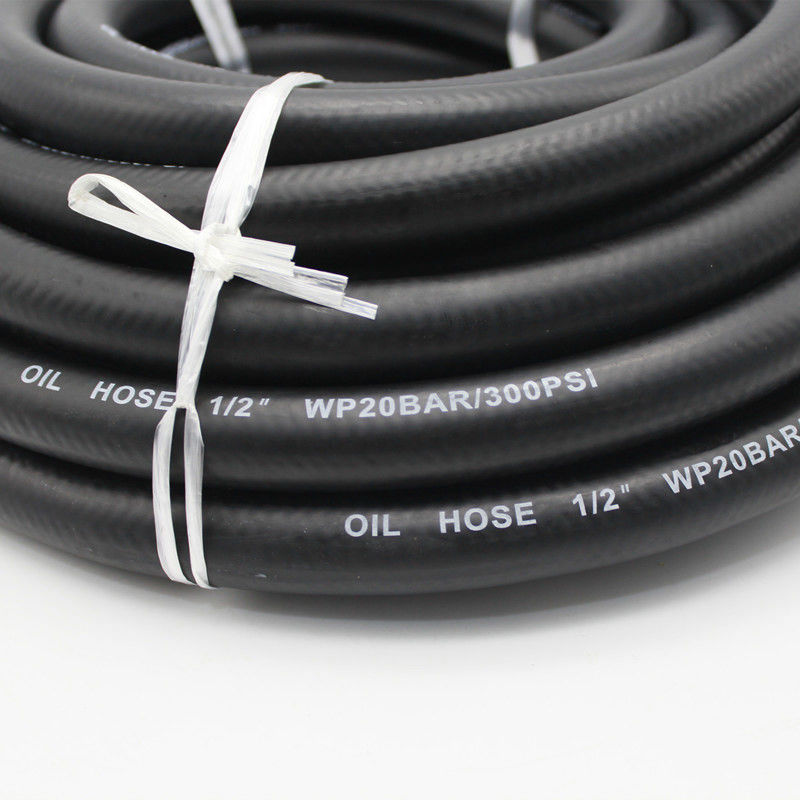 3/8 Inch NBR PVC Flexible Rubber Fuel Hose Polyester Reinforced 300PSI