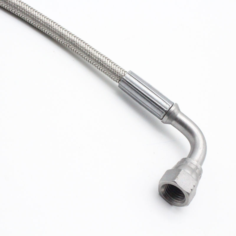1/4&quot; JIC Female 04 Stainless Steel 304 Braided Teflon Hose For Air Compressor