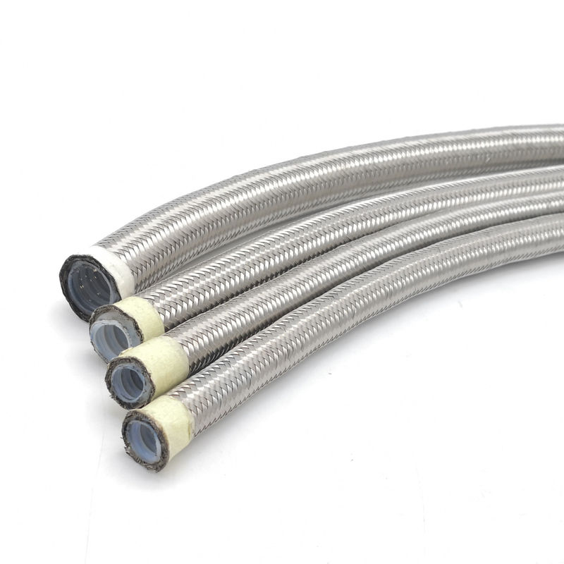 3/8&quot; Stainless Steel 304 Wire Braided Convoluted PTFE Hose High Temperature