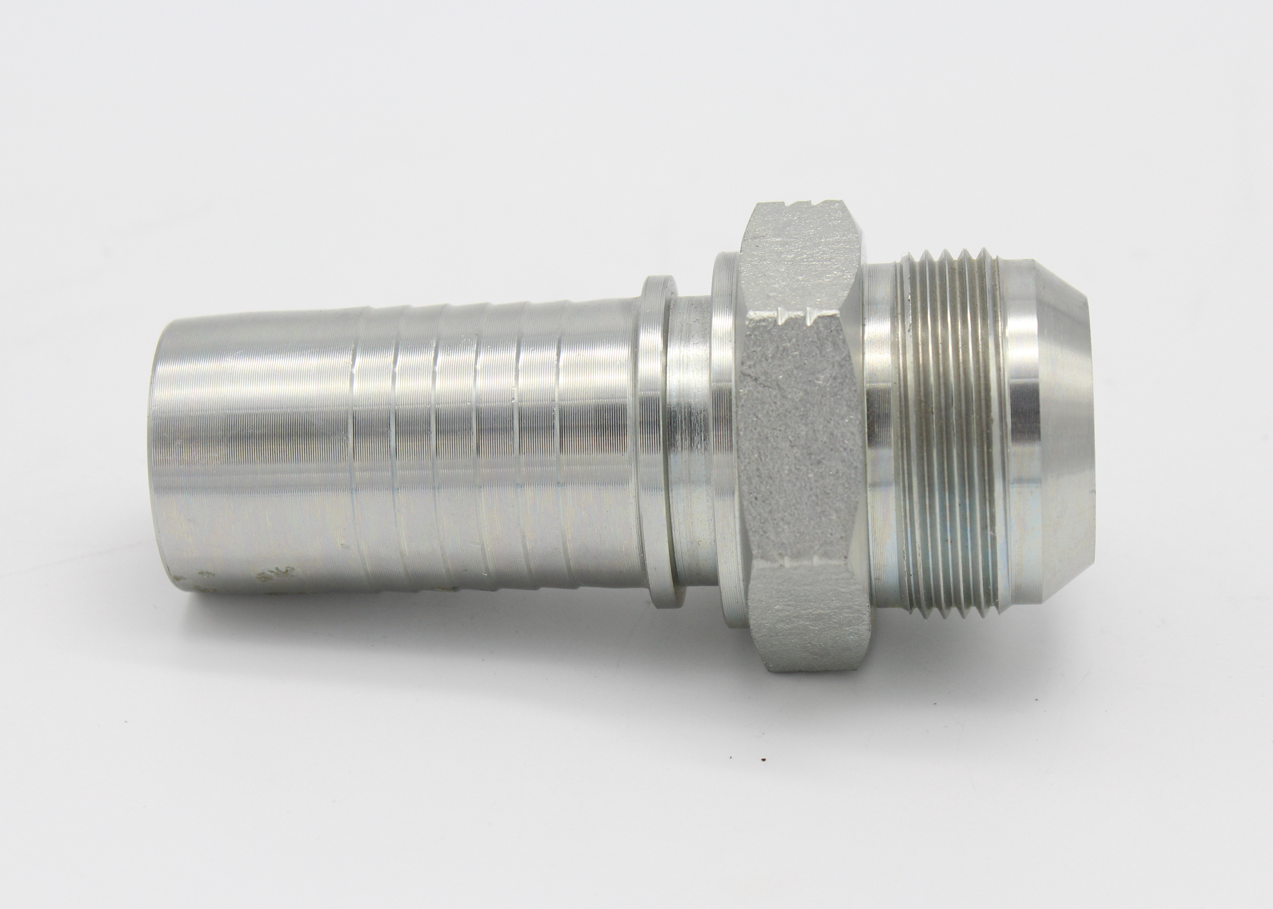 Carton Steel Npt Pipe Fittings , JIC Male 74 Degree Cone Seal In Silver