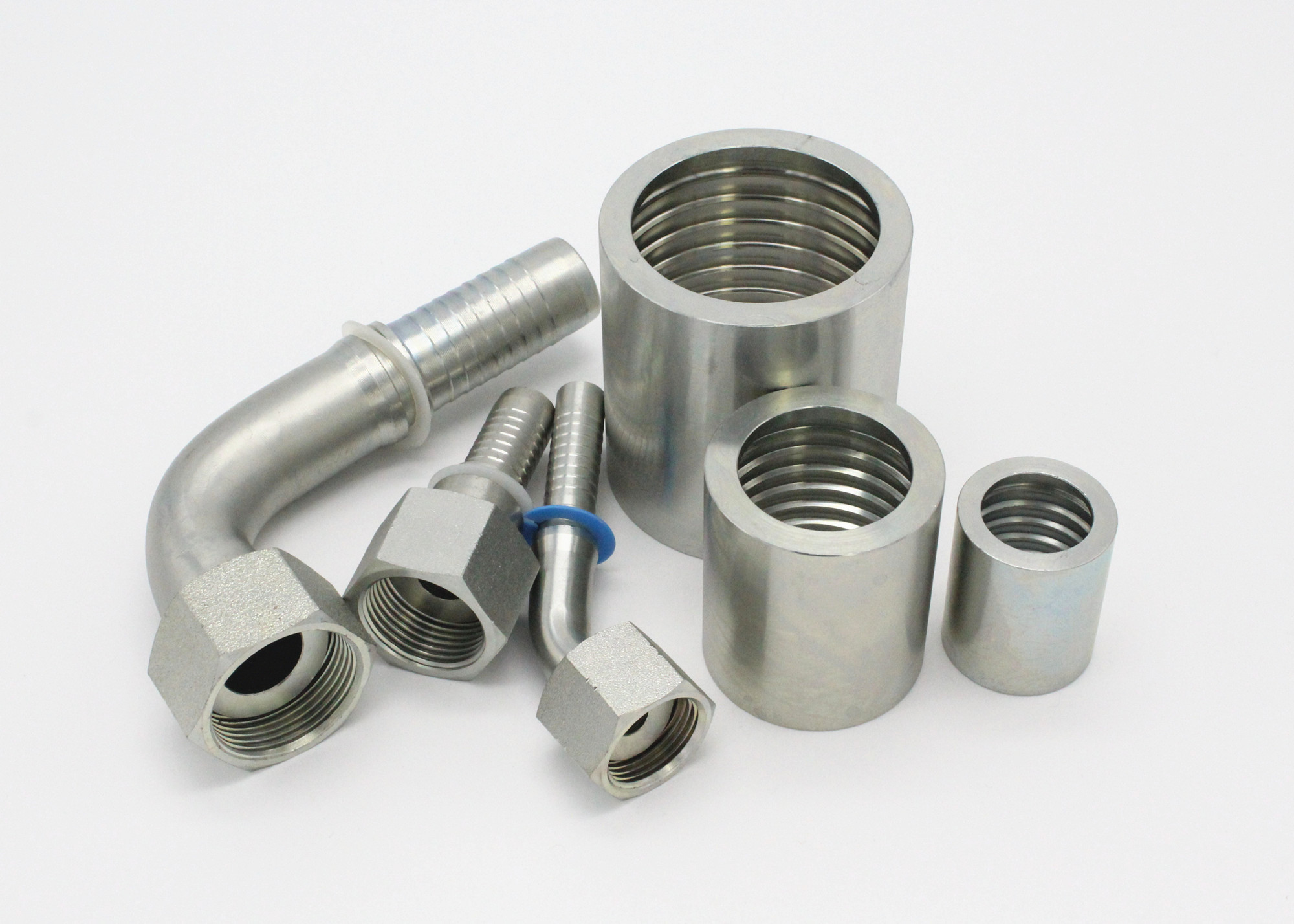 Carton Steel Hydraulic Hose Fitting Ferrule For SAE 100 R1AT / DIN