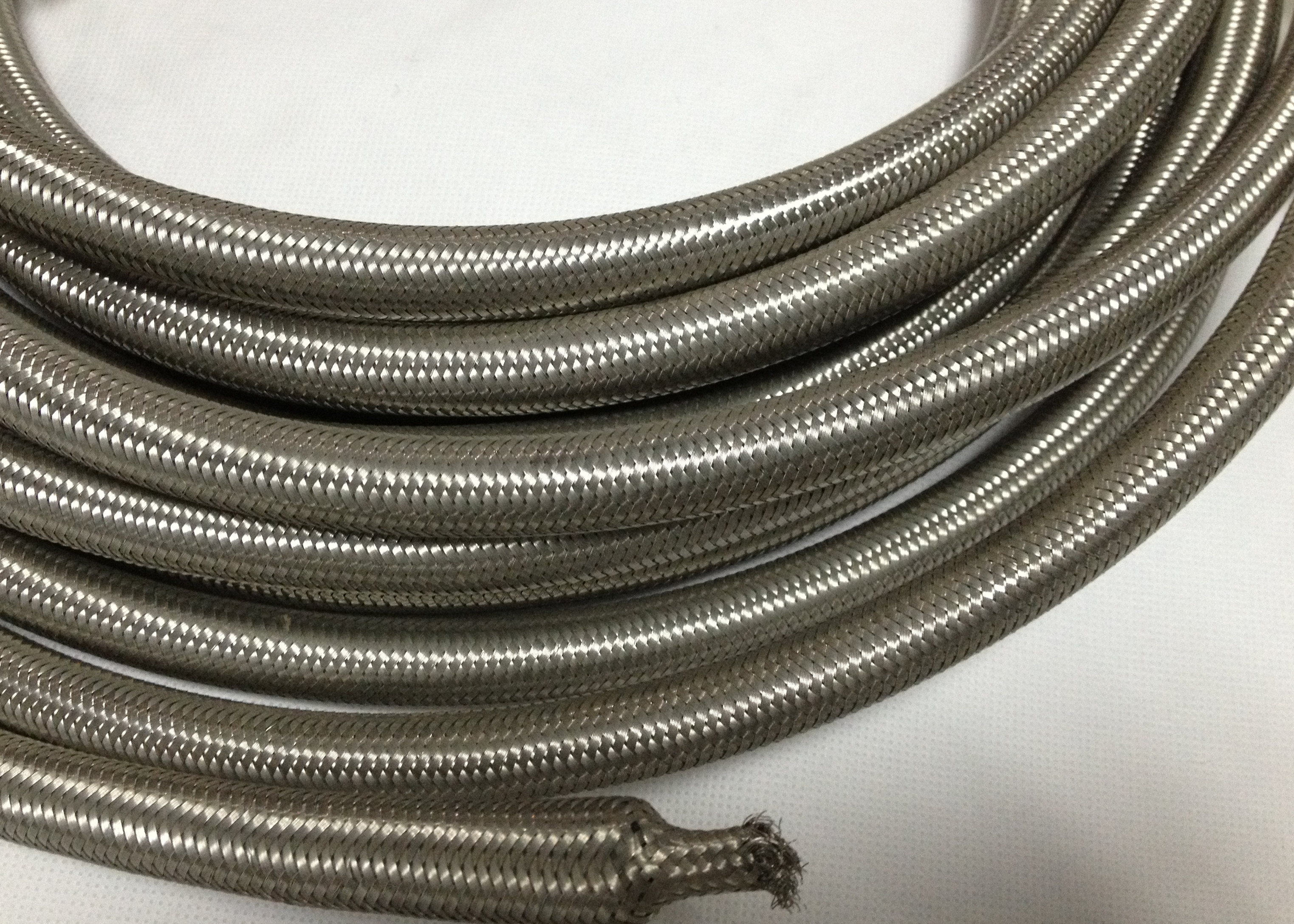 AN4 / AN 6 Braided Rubber Fuel Hose for Automotive , Stainless Steel Outer