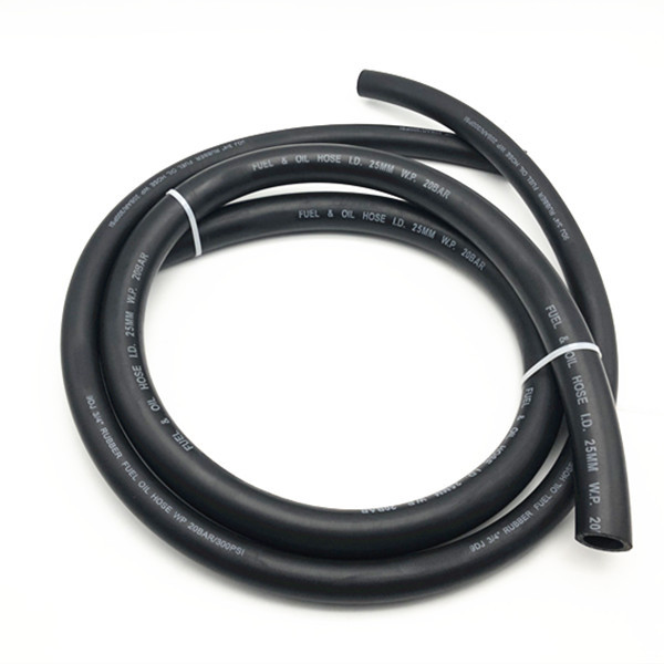 Black Flexible Fuel Resistant Hose Polyester Fiber Braid Diesel