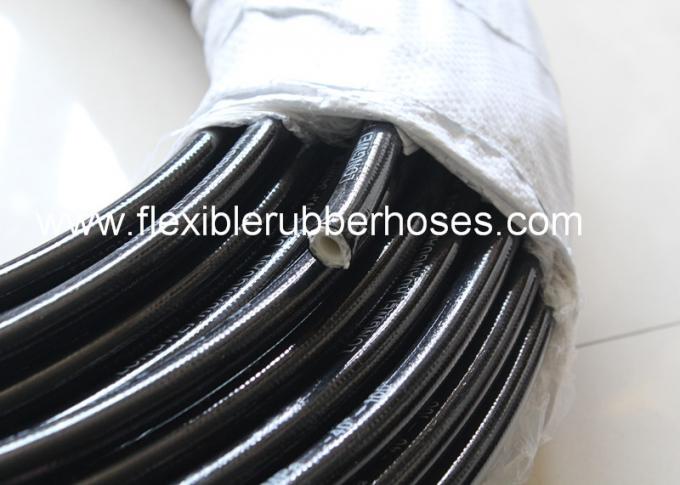 Black SAE 100 R8 3 / 8'' Hydraulic Hose Fiber Reinforcement  -40℃ To +100℃ 0