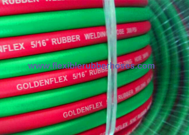 ID 5/16 Inch Oxygen Acetylene Hose OD 15mm Red Green SBR / NR BS EN 559 ...