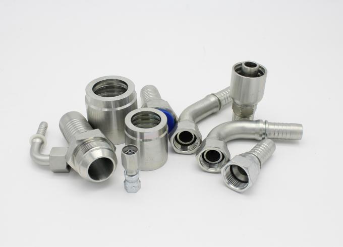 Silver / Golden Hydraulic Hose Fitting  , Hydraulic Pipe Fittings Galvanized Zinc Appearance 2
