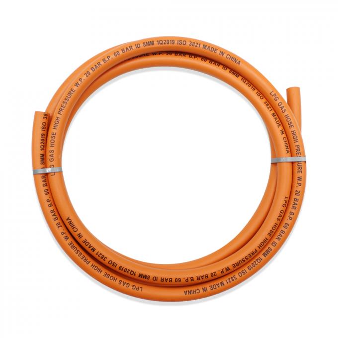 Fiber Braided Rubber Propane Hose Aging Resistance ISO3821 Standard 8X15mm 1