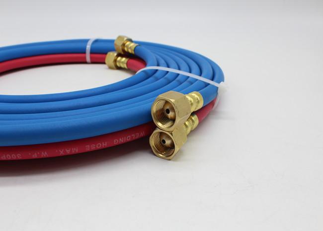EPDM Rubber Oxy / Acet Twin Welding Hose With Fittings Red And Blue 1