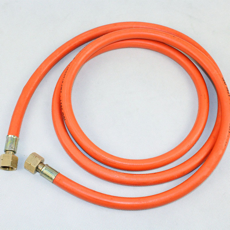 BS EN559 Orange Rubber LPG Gas Hose Assembly ID 6mm To 13mm Smooth Surface
