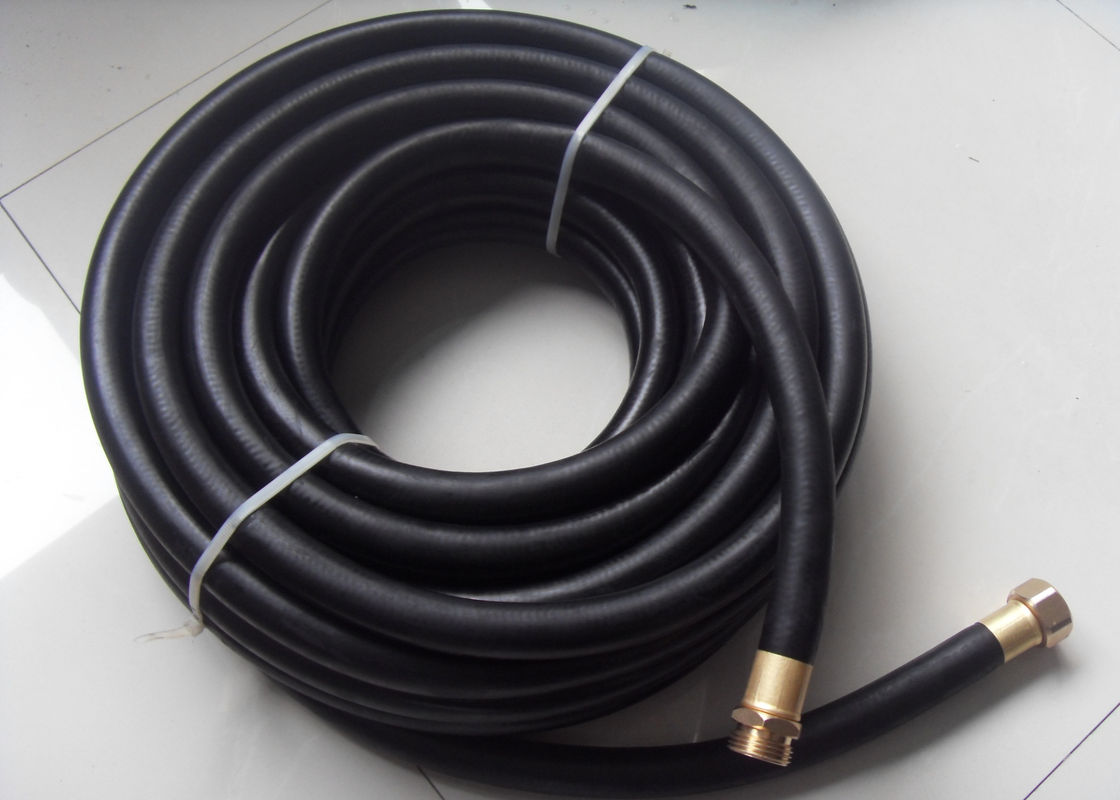 Black Rubber Heavy Duty Contractor Commercial Grade Water Hose With Brass Fittings