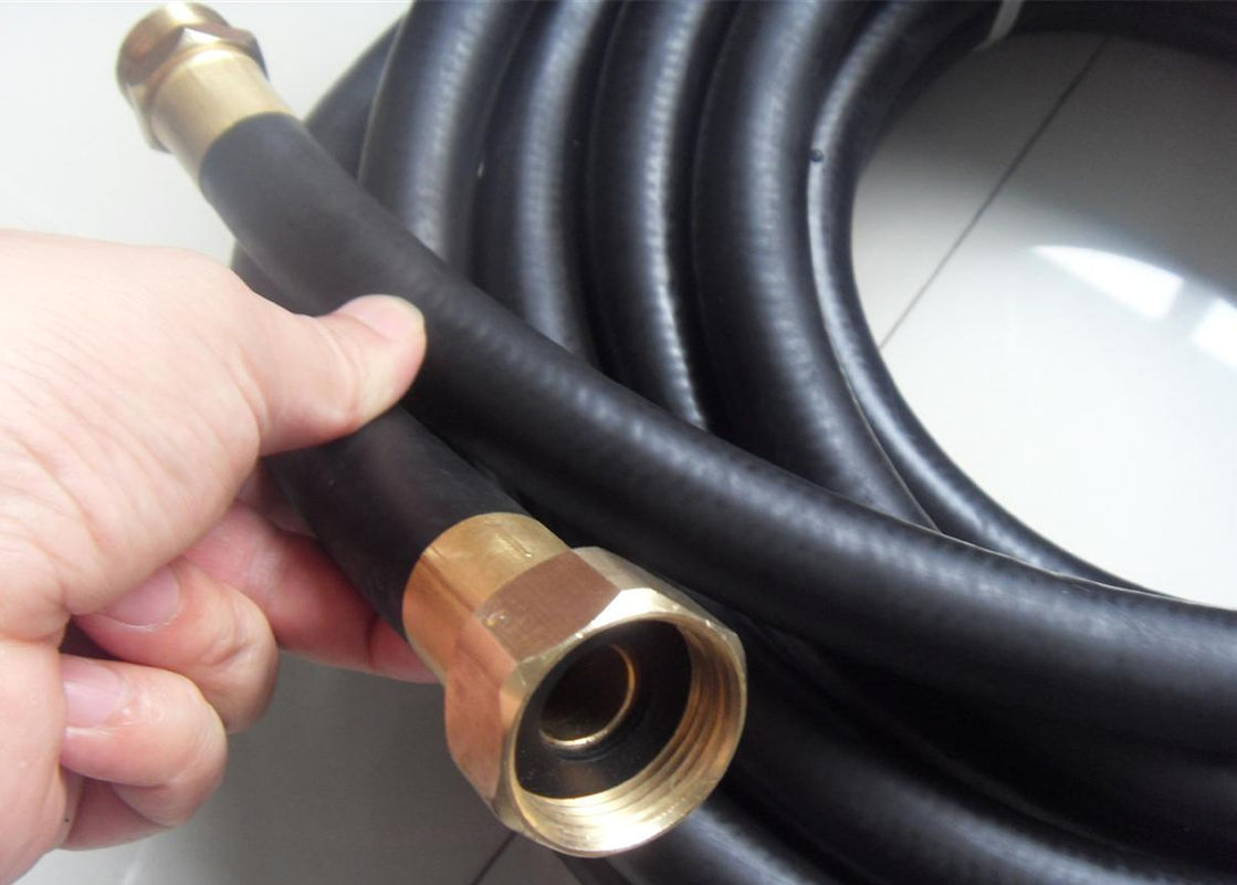 Black Rubber Heavy Duty Contractor Commercial Grade Water Hose With Brass Fittings