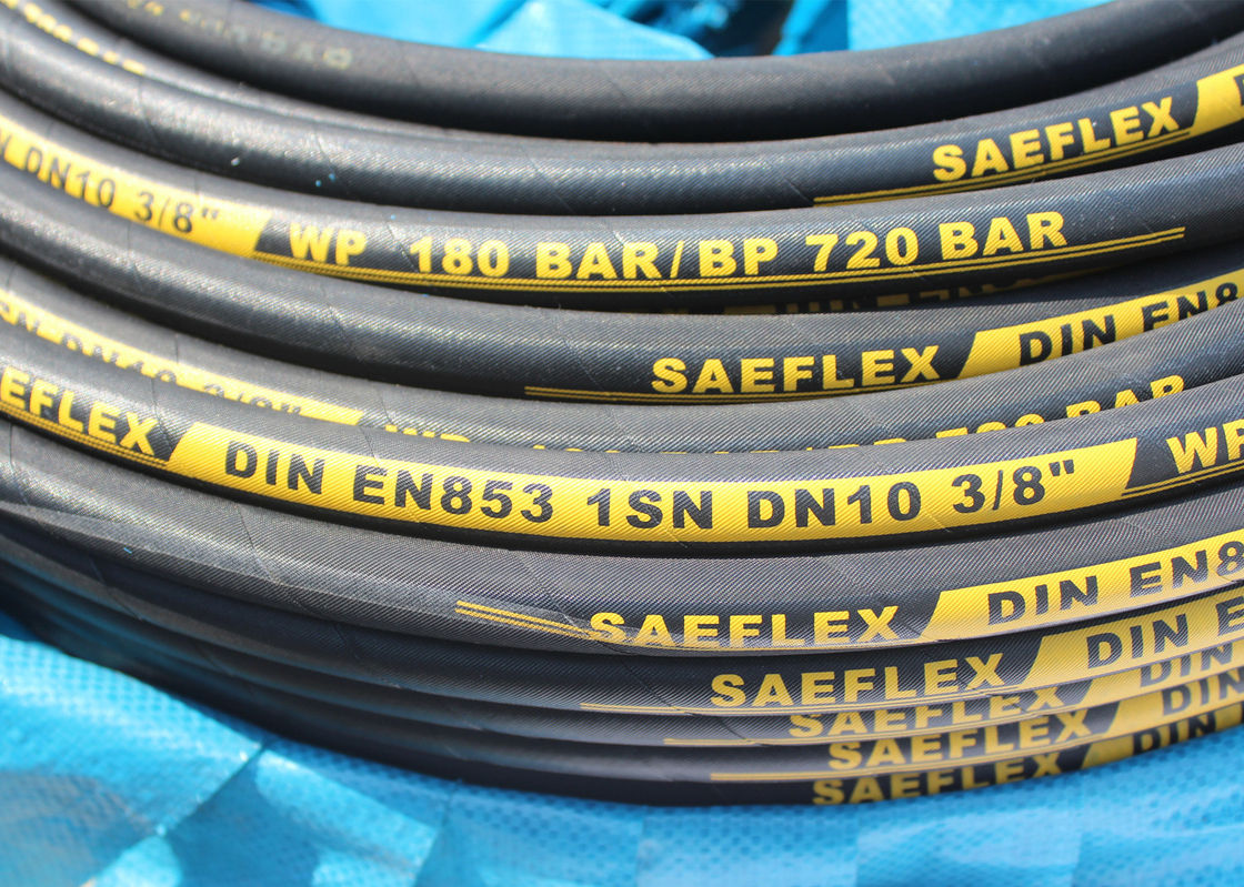 DIN EN 853 1SN High Pressure Hydraulic Hose DN 10 3 8 WP 180 BAR 2615 PSI