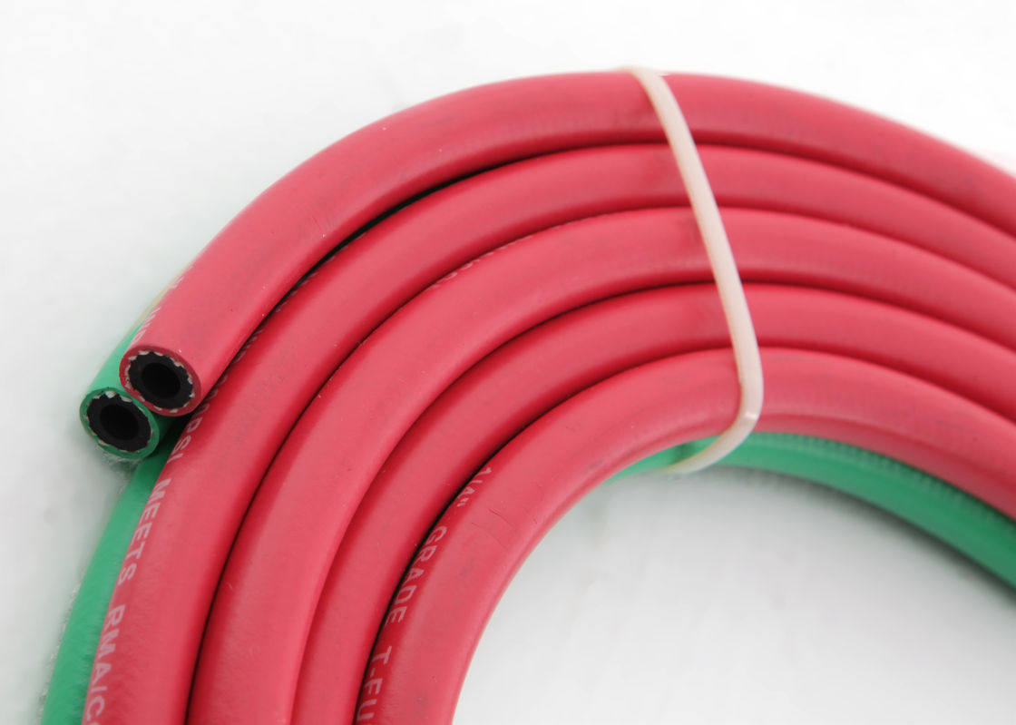 Flame Resistant Red / Green 1 / 4 Inch Grade R Twin Hose For Gas Welding