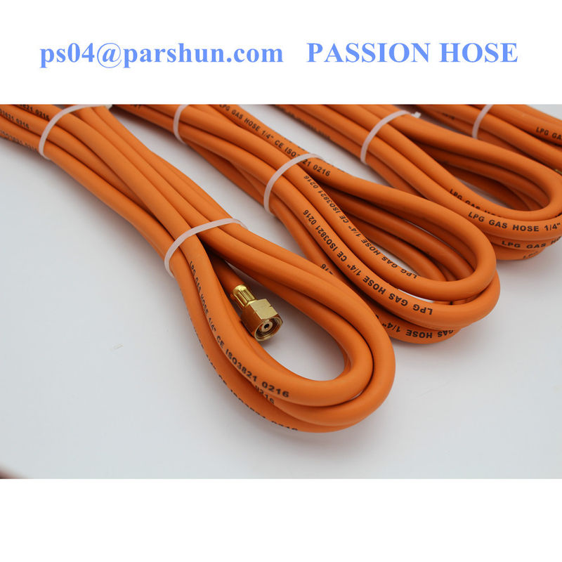Rubber Orange Low Pressure Flexible Gas Hose BS EN16436 5/16&quot; Inch