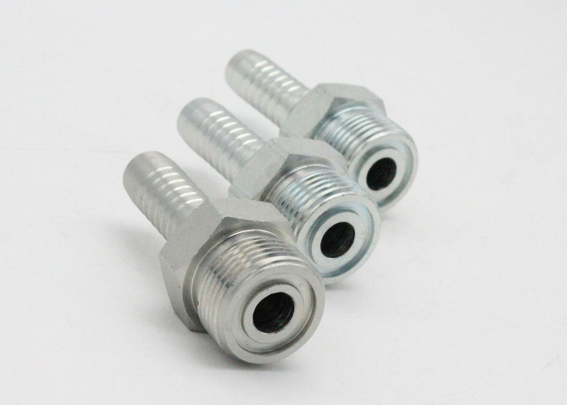 High Pressure Hydraulic Hose End Fitting Carbon Steel RoHS Zinc Plated