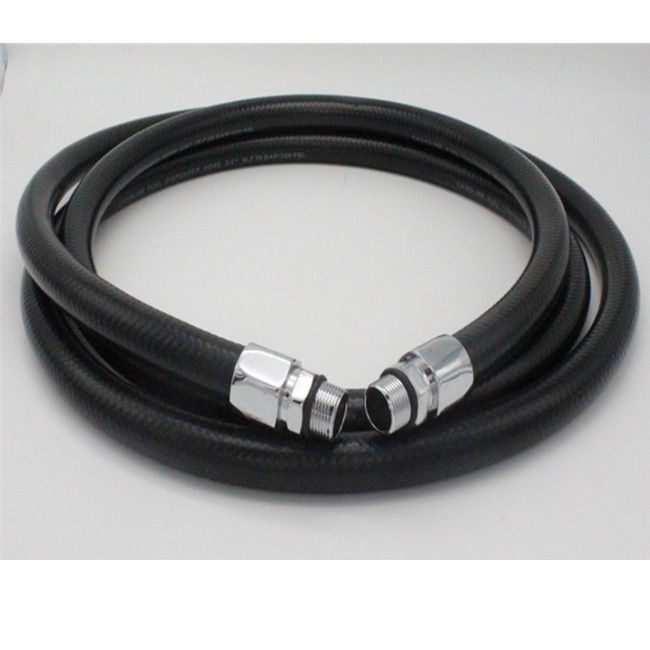 3 / 4&quot; Black Fuel Pump Dispensing flexible rubber hose , 30 Bar Fuel Dispenser Hose