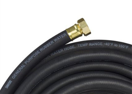 ID 5/8&quot; Contractor Garden Rubber Water Hose with Brass fittings , 25' 50' 75' 100' Length