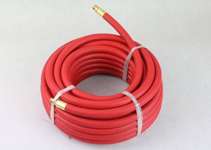 ID 3/8 inch x 25 ft Red flexible air hose with Brass 1/4 inch NPT fittings