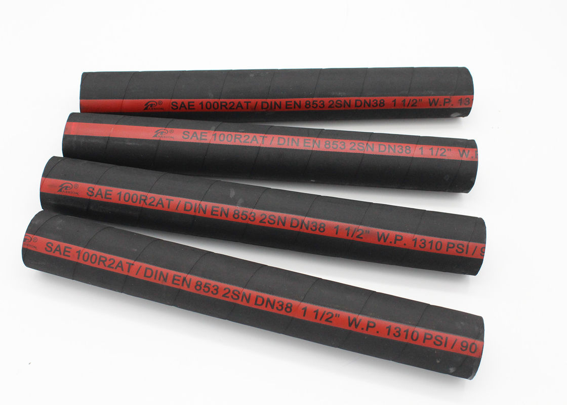 1- 1 / 2&quot; SAE J517 100 R2 High Pressure Hydraulic Hose Wire Braided For Pumping Units