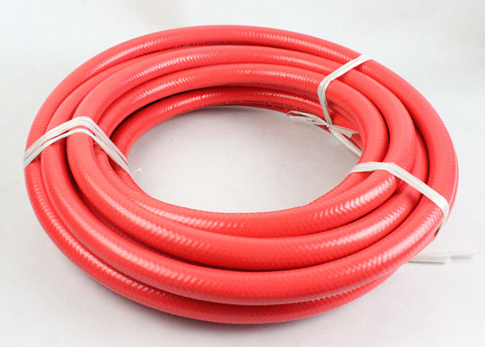 Red / Black Fuel Dispensing Hose , 30 bar Pressure braided fuel hose