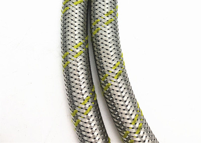 3/8&quot; SBR Rubber Gas Hose with Stainless Steel Braided and Two Yellow Lines