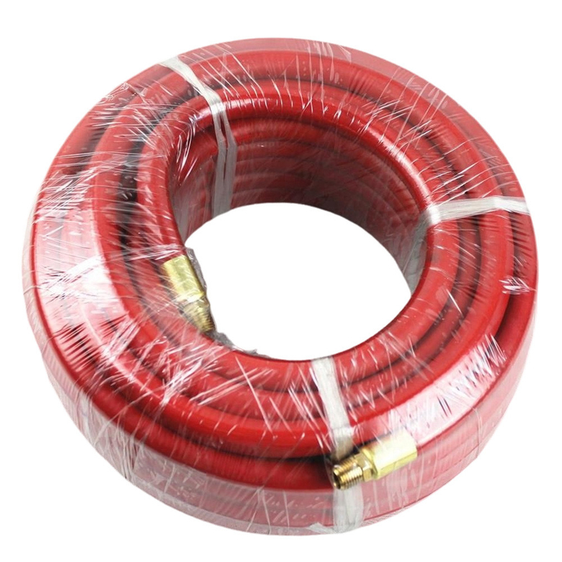 Red EPDM 1/2'' X 50FT with NPT Male Rubber Air Hose Assembly for Compressed Air