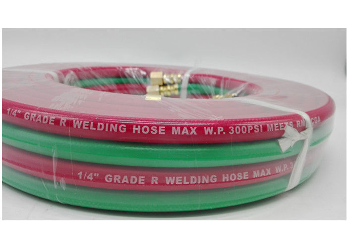 CE Certified 1 / 4 Inch x 100 FT  Twin Welding Hose With Brass Adapters , Torch Hose