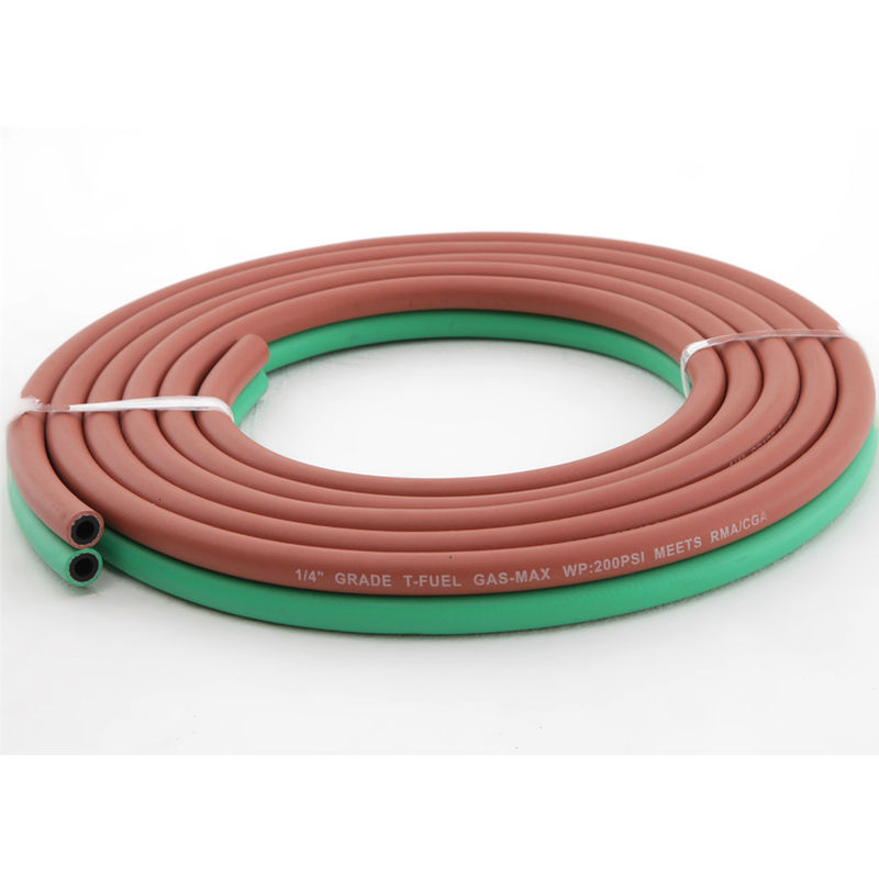 Flame Resistant Red / Green 1 / 4 Inch Grade R Twin Hose For Gas Welding