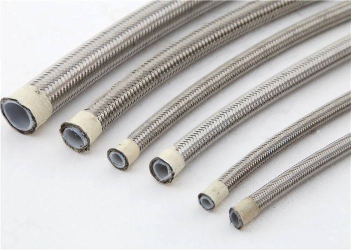 Steel AISI 304 Over Braid Smooth PTFE Hose for Oil / Coolant