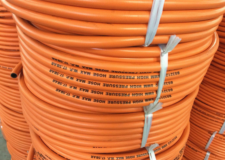 BS3212/2 Standard 5 / 16&quot; Inch High Pressure Gas Hose , Lpg Gas Tube Orange Color