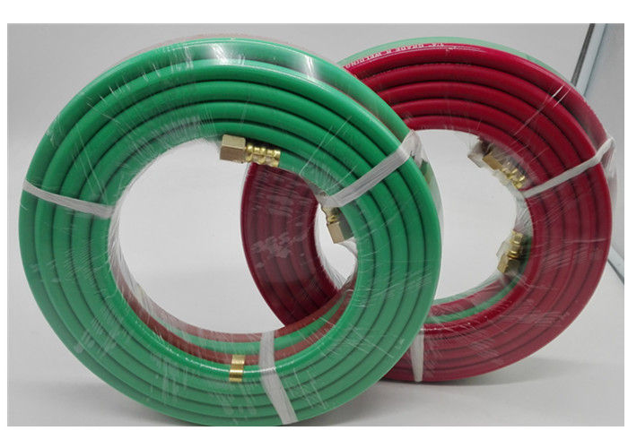 Grade R 1 / 4 Inch X 25 FT  Twin Welding Hose With Brass Fittings , Long Life