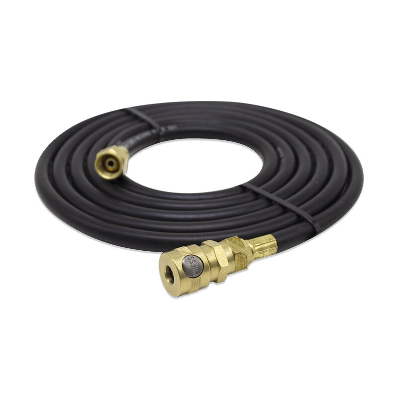 High Pressure 300 PSI Twin Welding Hose with Flexible Rubber Construction and Movable Brass Fittings