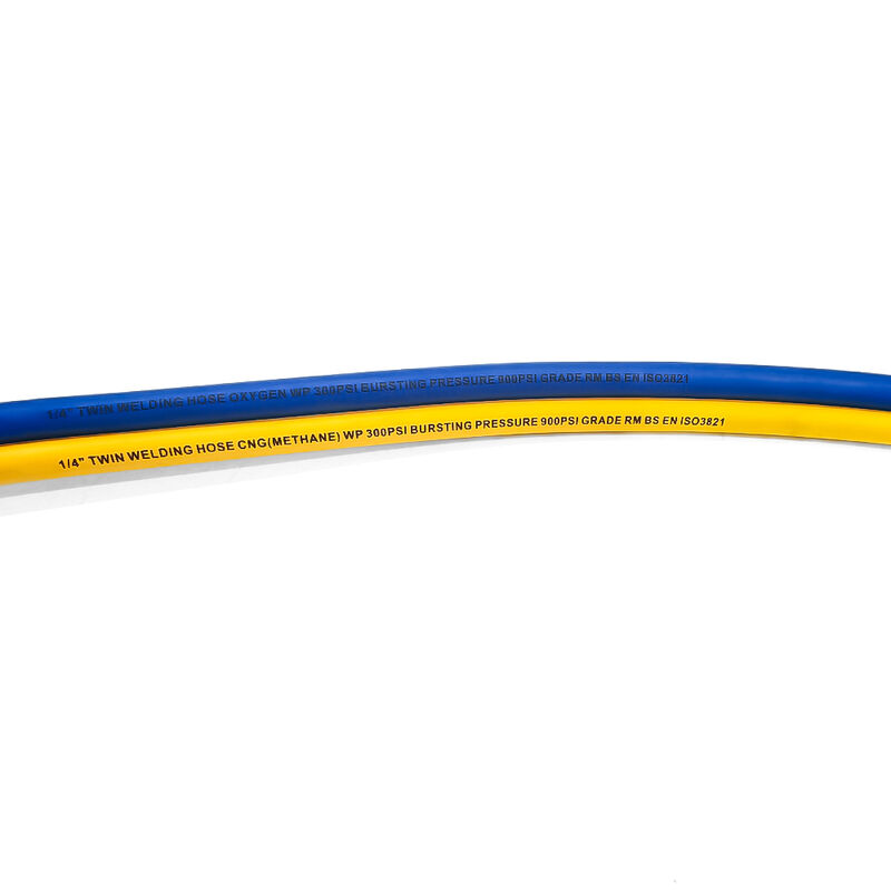Heavy Duty Twin Welding Hose with Fiber Braided Reinforcement and EN ISO 3821 Certification for Oxygen Acetylene Applications