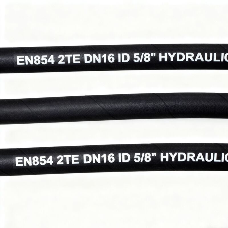 EN 854 2TE Textile Reinforced Hydraulic Rubber Hose with Oil & Weather Resistant Cover and Customizable Length