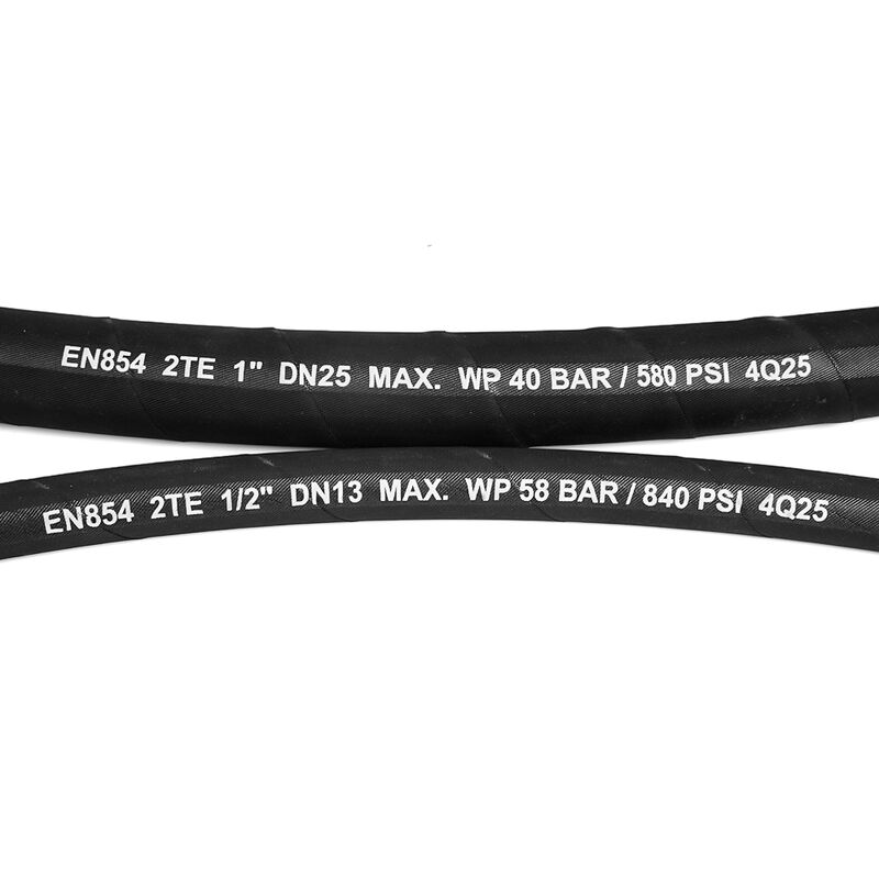 EN 853 2TE High Pressure Hydraulic Hose with High Tensile Strength, Flexibility, and Compatibility with Various Hydraulic Fluids