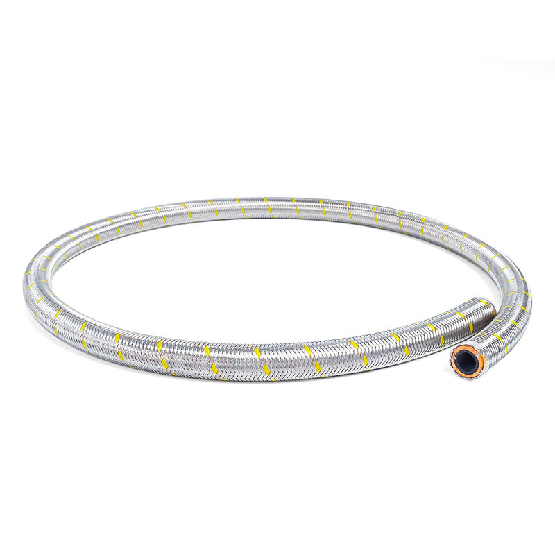High Performance  Braided Cotton/Stainless Steel as cover NBR Fuel Hose – Flexible & Oil Resistant, Free Cutting Service for Industrial Hydraulic Systems