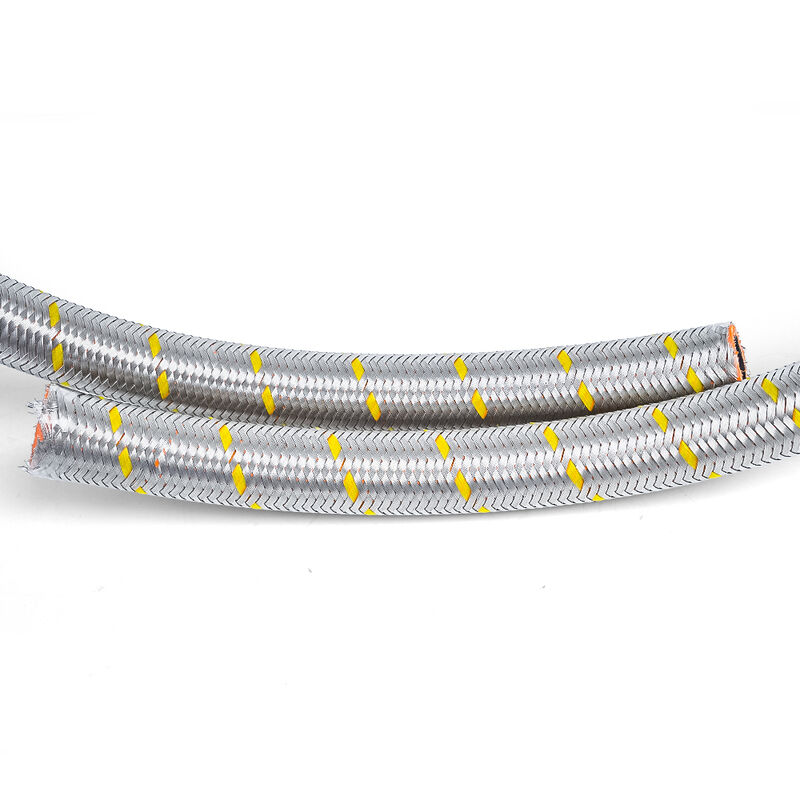 High Performance  Braided Cotton/Stainless Steel as cover NBR Fuel Hose – Flexible & Oil Resistant, Free Cutting Service for Industrial Hydraulic Systems