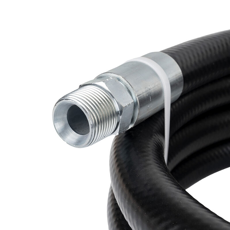 High-quality flexible hose assembly for a gas station (6mm to 1-inch interface) — suitable for gasoline/diesel suction and transfer.