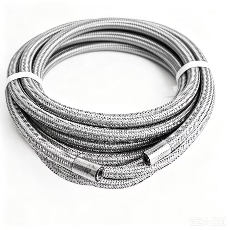 Braided Stainless Steel Fuel Line NBR Oil Hose Compatible with Fuel System Fuel Pump, Fuel Rail, Injector Applications