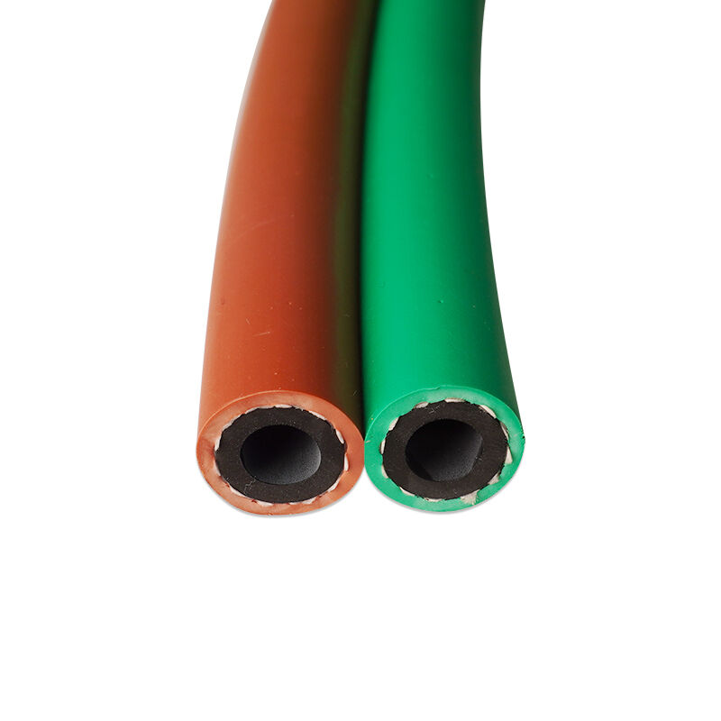 Green & Brown T Grade Twin Welding Hose 20 Bar 300 PSI ARPM IP-7 Heavy Duty Hose for Construction Shipyard