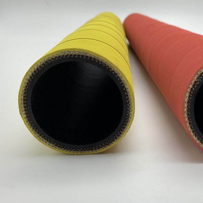 Red / Yellow Wrapped Surface Rubber Air Hose With 4 Layers Of Textile Braided 300psi