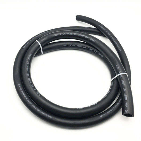Black Flexible Fuel Resistant Hose Polyester Fiber Braid Diesel Transfer 300psi