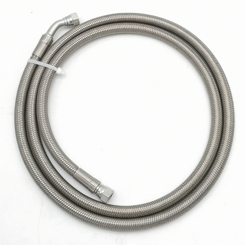 3/8&quot; Stainless Steel 304 Wire Braided Convoluted PTFE Hose High Temperature