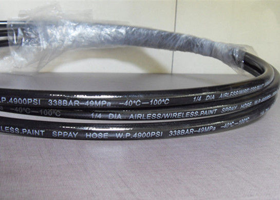 Black SAE 100 R8 3 / 8'' Hydraulic Hose Fiber Reinforcement  -40℃ To +100℃