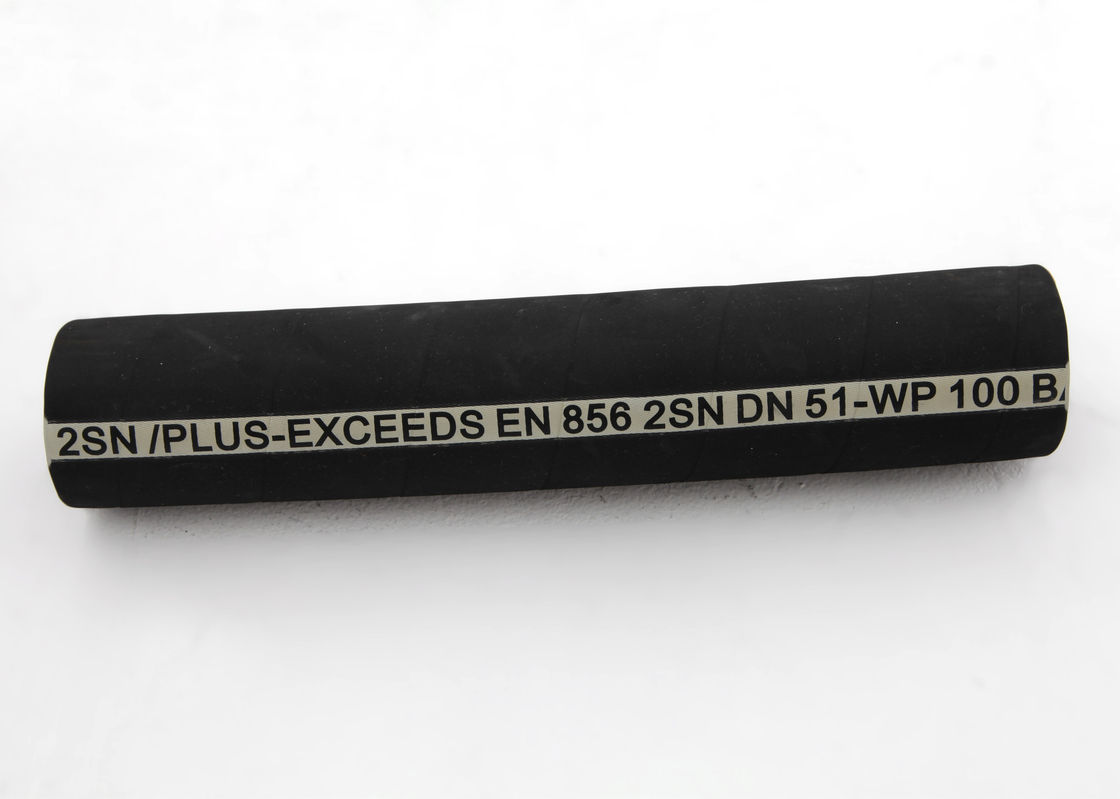 Black Hydraulic Flexible Hose ,  I.D. 3 / 4&quot; Hydraulic Hose With Two Steel Wire