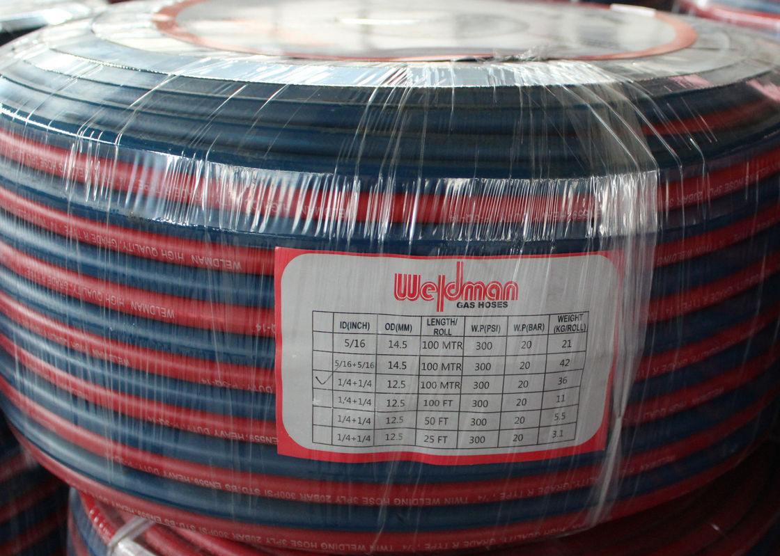 3 / 16'' To 5 / 16'' Twin Welding Hose 300Psi BS EN 559 Smooth Finish